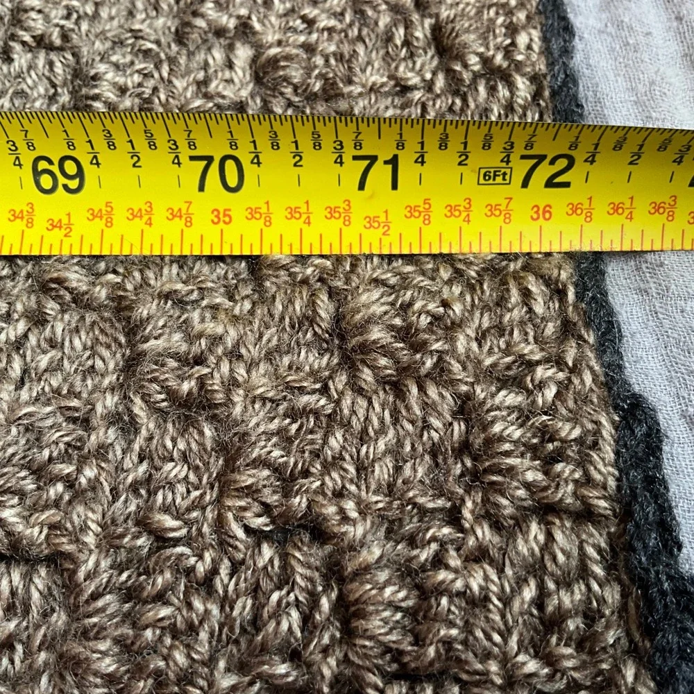 Handmade‎ Crochet Striped Blanket Multi Color Boho Cozy Cottagecore Grannycore